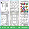 Image for Ocean Animals Music Coloring Pages | Dynamics Music Worksheets product