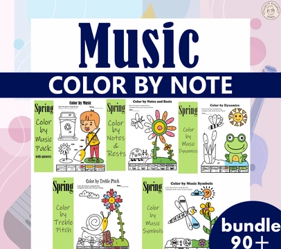 Spring Music Coloring Pages Bundle
