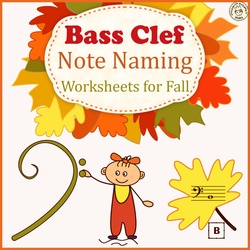 Image for Bass Clef Note Naming Worksheets for Fall product