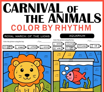 The Carnival of the Animals – Music Color by Rhythm Pages