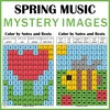 Spring Music Activites - Color by Note Mystery Pictures