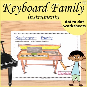 Keyboard Instruments Dot to dot Worksheets