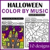 Image for Halloween Music Color by Code Pages | Music Color by Number product