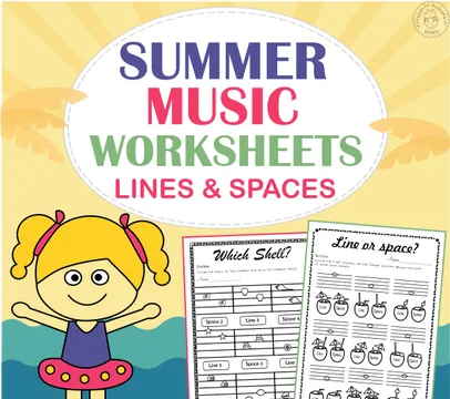 Summer Music Worksheets {Lines/Spaces, High/Low} with answers