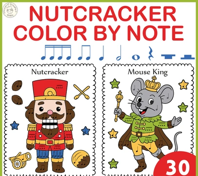 The Nutcracker Color by Note Pages | Christmas Music Coloring Activities