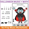 Image for Halloween Music Math Worksheets | Color by Rhythm Note Values product