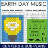 Image for Earth Day Music Color by Note Mystery Pictures | Rhythm Worksheets | Levels 1-2 product