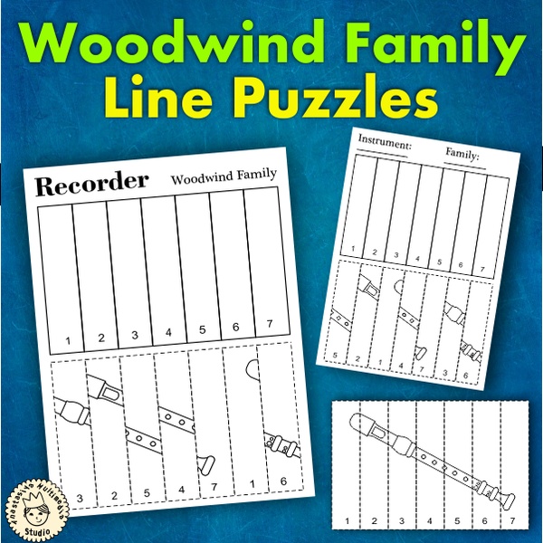 Woodwind Instruments Line Puzzles