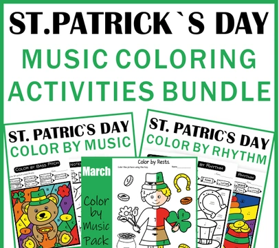 St. Patrick`s Day Music Color by Code Bundle | Sub Plans