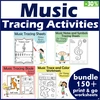 Music Tracing Activities Bundle for Kids | Drawing Notes Practice