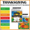 Image for Thanksgiving Music Coloring Activities Saving Bundle product