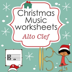 Image for Alto Clef Note Name Worksheets for Christmas product