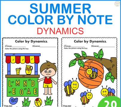 Summer Color by Dynamics Music Coloring Pages