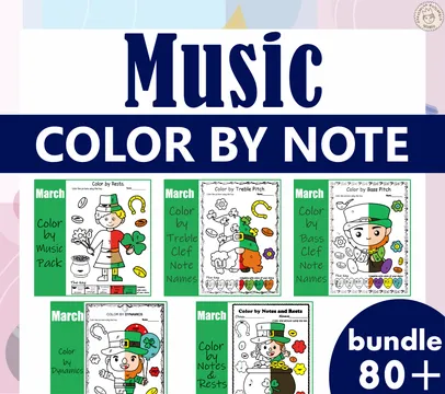 St. Patrick`s Day Music Theory Coloring Pages Bundle