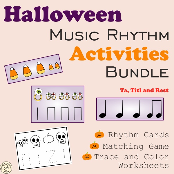 Halloween Music Rhythm Activities Bundle {Ta, Ti-Ti, Rest}