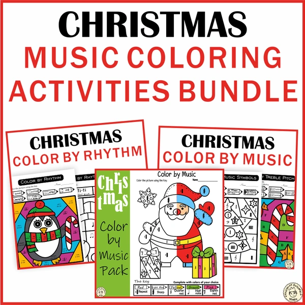 Christmas Music Coloring Activities Bundle