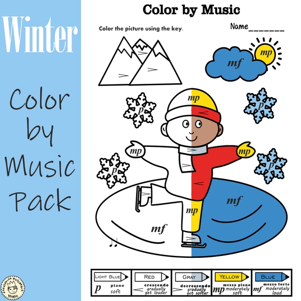 Winter Music Color by Music Pack | Music Color by Note