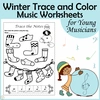 Music Tracing and Coloring Worksheets for Winter