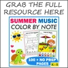 Image for Free Summer Music Color by Note, Rest, and Dynamics product