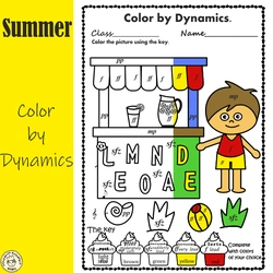 Image for Summer Color by Dynamics Music Coloring Pages product