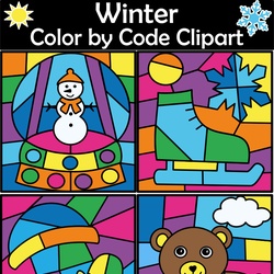 Image for Winter Color By Code Clipart product