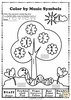 Image for Musical Coloring Pages for Spring {Color by Music Symbols} with answers product