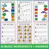 Image for Ocean Animals Music Coloring Pages & Worksheets Bundle product
