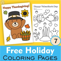 Image for Free Holiday Themed Printable Coloring Pages for Kids product