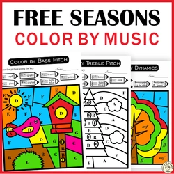 Image for Free Printable Music Color by Number Sheets | Color by Note Names, Symbols, Dynamics product
