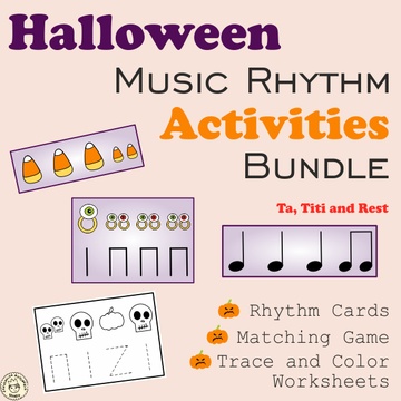 Halloween Music Rhythm Activities Bundle {Ta, Ti-Ti, Rest}