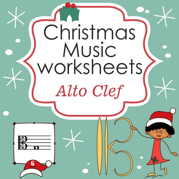 Alto Clef Note Name Worksheets for Christmas