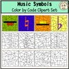 Image for Music Symbols Color by Code Clipart Set product
