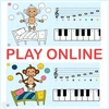 Image for Five Little Monkeys Nursery Rhythm | Online Music Game & Color By Note Worksheet product