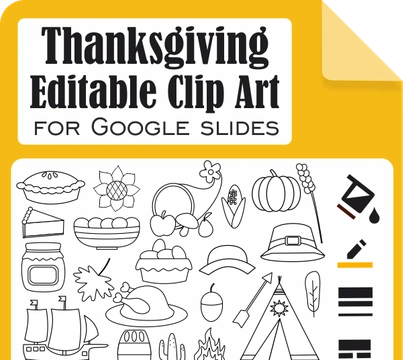Thanksgiving Editable Clip Art for Google Slides