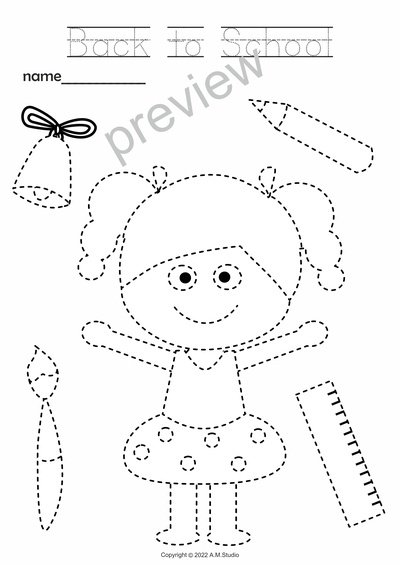 Back to School Picture Tracing Activities