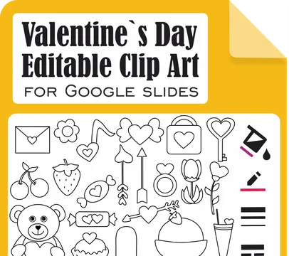 Valentine`s day Vector Editable Clip Art for Google Slides™ | Movable Images
