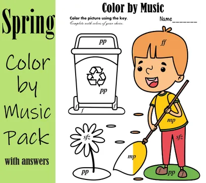 Spring Music Coloring Pages Pack