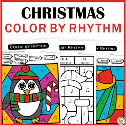 Image for Christmas Music Coloring Sheets | Color by Rhythm | Music Color by Code product