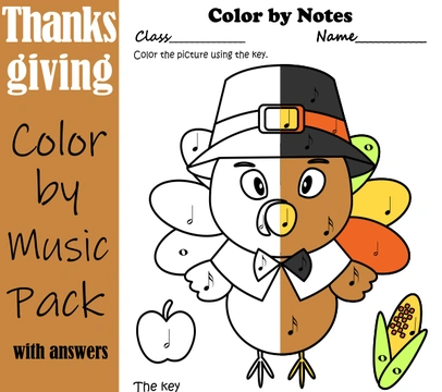 Thanksgiving Color by Music Pages {with answers}