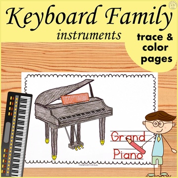 Keyboard Musical Instrument Trace and Color Pages