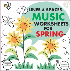 Image for Lines and Spaces Spring Worksheet Pack product