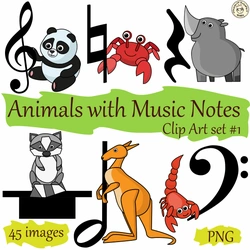 Image for Animals with Music Notes Clip Art set # 1 {Basic Symbols} product