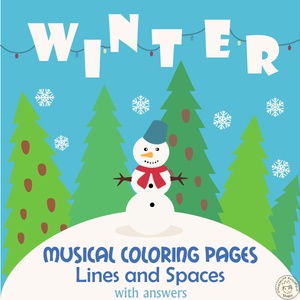 Musical Coloring Pages for Winter {Lines and Spaces} with answers
