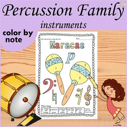 Image for Percussion Instruments Color by Music Pages product