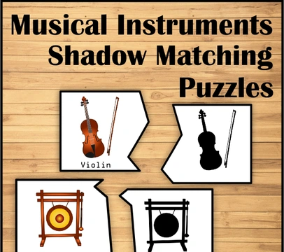 Musical Instruments Shadow Matching Puzzles