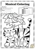 Image for Summer Music Coloring Pages | Lines and Spaces Coloring Worksheets product