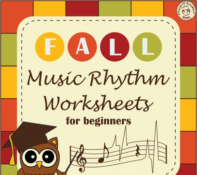 Fall Music Rhythm Worksheets for Beginners