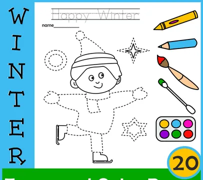 Winter Trace and Color Pages {Fine Motor Skills + Pre-writing}