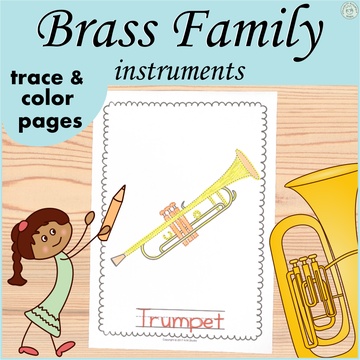 Brass Instruments Trace and Color Pages
