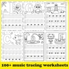 Image for Treble Clef Tracing Music Worksheets Seasonal Bundle product